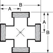 aaa304 SS Bevel Seat Crosses