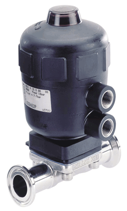 aaaAir to Open Actuated Diaphragm Valve, Tri-Clamp® Ends Short, EPDM Dia 20 Ra