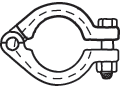 Clamp, Bolted, Unpolished,  I-Line Fittings , SS, Size: 3"