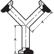 aaa304 SS I-Line Fittings True Y