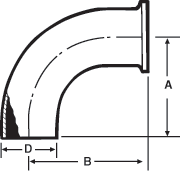 aaa90° Elbows Butt Weld x Tri-Clamp®