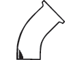 Elbow, 45&deg;, Butt Weld x Tri-Clamp&reg;,  Sanitary Butt Weld Fittings, 304 SS, No.7, Size: 6"