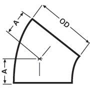 aaa45°  Elbows Short Tangent