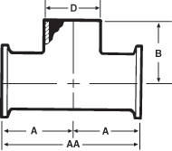 aaaTri-Clamp® x Tri-Clamp® x Butt Weld Tees