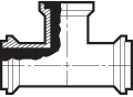 Tee, Male x Male x Female,  I-Line Fittings , 304 SS, No.7, Size: 2"