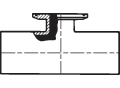 Tee, Reducing, Short Branch, Butt Weld x Butt Weld x Tri-Clamp&reg;,  Sanitary Butt Weld Fittings, 316L SS, No.7, Size: 3/4" x 1/2"