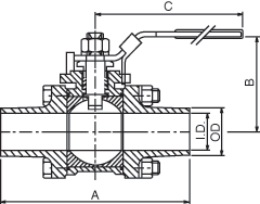 316L SSManual 2-Way Butt Weld Ball Valves