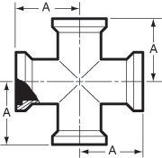 aaa316L SS I-Line Crosses