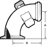 aaa90° Elbows Reducing Tri-Clamp® x 13H Nut