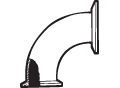 Elbow, 90&deg;, Reducing (Non-Tapered), Both Ends Tri-Clamp&reg;,  Sanitary Tri-Clamp&reg; Fittings, 304 SS, No.7, Size: 3" x 1 1/2"