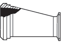 Adapter, Reducer, Eccentric, Male Bevel x Tri-Clamp&reg;,  Sanitary Tri-Clamp&reg; Fittings, 304 SS, No.7, Size: 3" x 2"