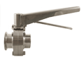 Butterfly Valve, Manual,  Butt Weld x Tri-Clamp&reg; Ends 304 SS, EPDM Seat, Size: 4"