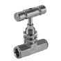 Needle Valve, Regulating Stem, Black Plastic Handle, Angle Body, 1/8" FNPT x 1/8" FNPT