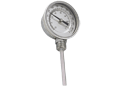 Thermometer, with Re-Zero, -40&deg; to 160&deg; F, 3" Dial, 1/2" MNPT Bottom Mount Connection, 9" Stem