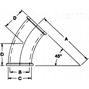 aaaKynar® 45° Tri-Clamp® Elbow