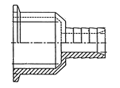 Adapter, Hose Barb x Tri-Clamp&reg;, Kynar&reg;, Size: 1 1/2" x 2"