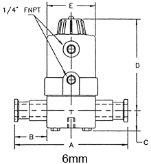 Spring Close Actuated Diaphragm Valve, TFE/EPDM Dia