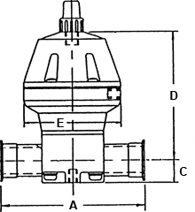 Spring Open Actuated Diaphragm Valve, TFE/EPDM Dia