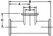 aaaKynar® Short Bull Tri-Clamp® Tee