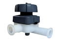 Manual Zero Dead Leg Diaphragm Valve, TFE/EPDM Diaphragm, Maxi Tri-Clamp&reg; x Mini Tri-Clamp&reg;, Kynar&reg;, Size: 1" x 3/4"