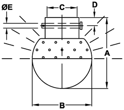 180° Spray Pattern, Stationary Spray Balls