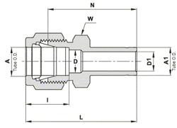 WADE Compression Straight Adaptor 3/16 x 1/8BSP TM 9490