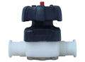 Manual Diaphragm Valve, TFE/EPDM Diaphragm, Mini Tri-Clamp&reg; Ends, PolyPro, Size: 3/4"