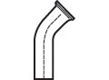Elbow, 45&deg;, Butt Weld x Tri-Clamp&reg;,  Bio-Pharm Fittings , 316L SS, PL, Size: 1 1/2",  A = 2.5