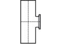 Tee, Reducing, Short Outlet, Butt Weld x Butt Weld x Tri-Clamp&reg;,  Bio-Pharm Fittings , 316L SS, PL, Size: 1" x 3/4",  A = 2.125, B = 1.125