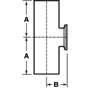 aaaButt Weld x Butt Weld x Tri-Clamp® Tees PL Finish