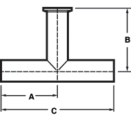 aaaButt Weld x Butt Weld x Tri-Clamp® Tees PM Finish