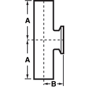 aaaButt Weld x Butt Weld x Tri-Clamp® Tees PM Finish