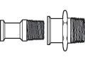 Adapter, MNPT,  Bio-Pharm Fittings , 316L SS, PM, Size: 1 1/2",  A = 2.44