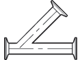 Lateral, 45&deg;, All Ends Tri-Clamp&reg;,  Bio-Pharm Fittings , 316L SS, PM, Size: 1/2",  A = 7, B = 5.5, C = 1.5