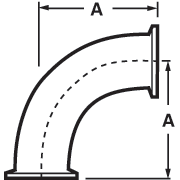 aaa90° Elbows Both Ends Tri-Clamp® PL Finish