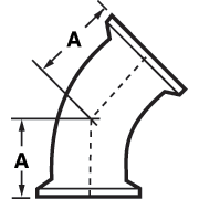 aaa45° Elbows Both Ends Tri-Clamp® PL Finish