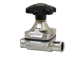 Bio-Flo II Compact Manual Diaphragm Valve, PTFE/EPDM Diaphragm, PPS Handwheel & SS Bonnet, Butt Weld  Ends, 316L SS, Size: 1/4",  PM (SFF4)