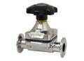 Bio-Flo Forged Manual Diaphragm Valve, PTFE/EPDM Diaphragm, PPS Handwheel & SS Bonnet, Tri-Clamp&reg; Ends, 316L SS, Size: 4",  PM (SFF4)