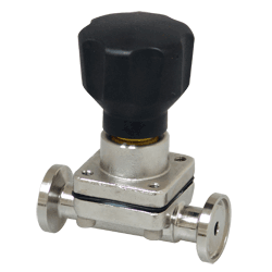 aaaManual Diaphragm,phragm Valve, Tri-Clamp Ends, PTFE/EPDM Diaphragm, Manual Handwheel and Bonnet 20 Ra