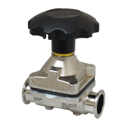 Manual Diaphragm,phragm Valve, Tri-Clamp Ends, EPDM Diaphragm, Manual Handwheel and Bonnet 20 Ra