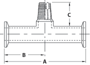 aaaPolyPro Tri-Clamp® x MNPT Tee