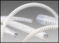 Wire Reinforced PTFE Tubing, Convoluted OD, 3/8" ID x 0.45" OD, 0.02" Wall, 12 ft
