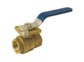 Ball Valve, Manual, 2 Piece, Full Port, FNPT Ends, Brass, PTFE Seats, FKM O-Rings, Size: 1 1/2"