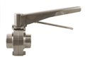 Butterfly Valve, Manual,  Butt Weld Ends 304 SS, Viton&reg; Seat, Size: 4"