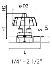 Manual Diaphragm Valve, Butt Weld Ends, PTFE/EPDM Dia PPS Handwheel and Bonnet 20 Ra