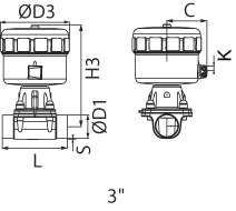 Air to Open Actuated Diaphragm Valve, Butt Weld Ends, EPDM Dia EP 15 Ra
