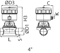 Air to Open Actuated Diaphragm Valve, Butt Weld Ends, EPDM Dia EP 15 Ra
